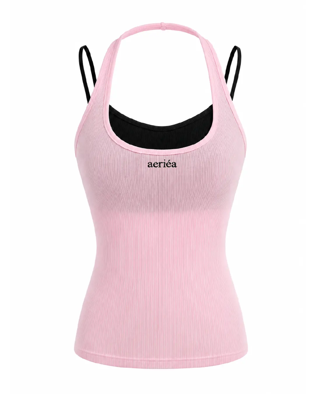 雙肩帶撞色掛脖 Bra Top (附固定胸墊)